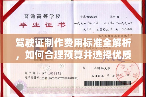 元谋驾驶证制作费用标准全解析，如何合理预算并选择优质服务？