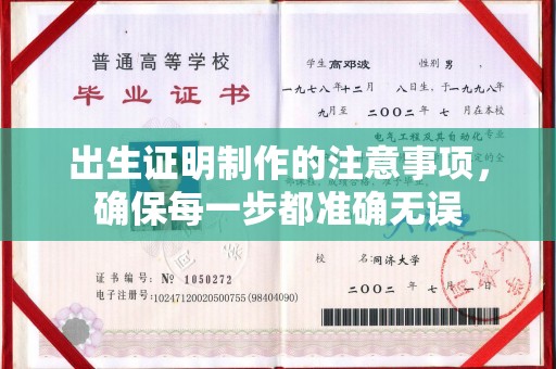 元谋出生证明制作的注意事项，确保每一步都准确无误